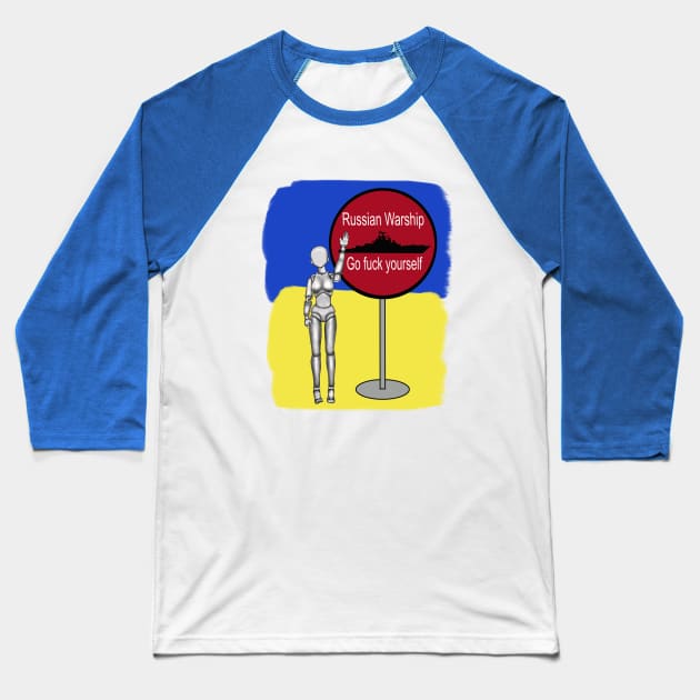 Russian Warship Go fack yorself Baseball T-Shirt by KateQR